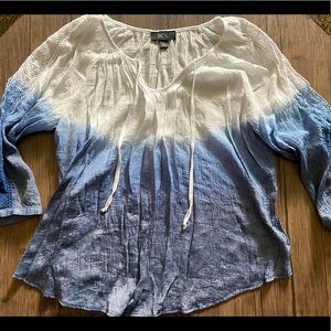 Ombré boho peasant top